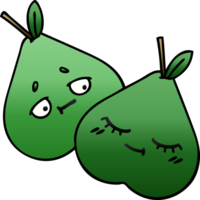 gradient shaded cartoon pears png