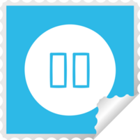 square peeling sticker cartoon pause button png