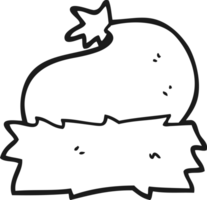 noir et blanc dessin animé Noël chapeau png