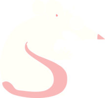 souris effrayée de dessin animé de style plat couleur png