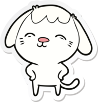 sticker of a happy cartoon dog png