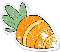 distressed sticker of a cartoon carrot png