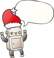 cartoon christmas robot and speech bubble in smooth gradient style png