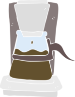 ilustração de cor plana de uma cafeteira de filtro de gotejamento de desenho animado png