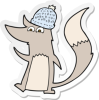 sticker of a cartoon little wolf png