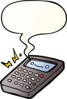 cartoon calculator and speech bubble in smooth gradient style png