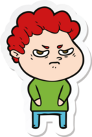 sticker of a cartoon angry man png