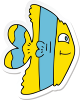 sticker of a quirky hand drawn cartoon fish png