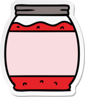 sticker cartoon doodle van een aardbeienjam png