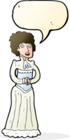 cartoon shocked victorian woman with speech bubble png