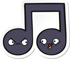 sticker of a cute cartoon musical note png