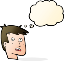 cartoon unhappy face with thought bubble png