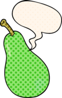 cartoon pear and speech bubble in comic book style png