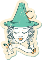 ilustração de rosto de personagem de mago elfo png