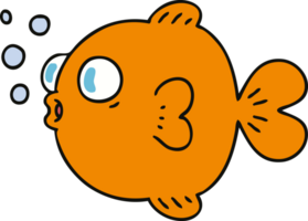 schrulliger handgezeichneter Cartoon-Fisch png