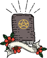 bandiera con tatuaggio stile Libro degli incantesimi png