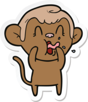 autocollant d'un singe fou de dessin animé png