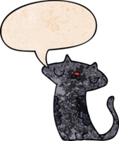 caricatura, gato, y, discurso, burbuja, en, retro, textura, estilo png