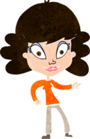 cartoon vrouw wijzend png