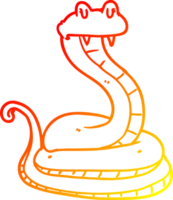 serpente di cartone animato di disegno a linea a gradiente caldo png