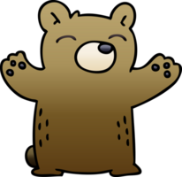 quirky gradient shaded cartoon bear png