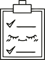 lista de verificación de dibujos animados de dibujo lineal png