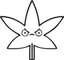 dessin au trait dessin animé feuille de marijuana png