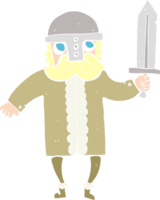 illustration en couleur plate d'un guerrier saxon de dessin animé png