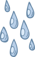 illustration en couleur plate d'un dessin animé de gouttes de pluie png