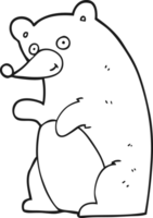 black and white cartoon bear png