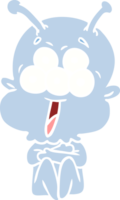 happy flat color style cartoon alien png