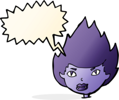 cabeça de vampiro de desenho animado com balão png