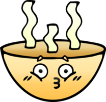 Farbverlauf schattierte Cartoon-Schüssel mit heißer Suppe png