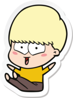 sticker of a cartoon happy boy png