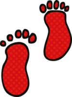 comic book style cartoon foot prints png