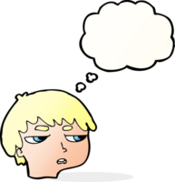 cartoon annoyed boy with thought bubble png