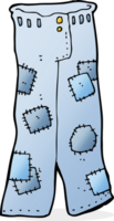 cartoon patched old jeans png