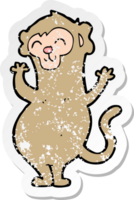 adesivo retrô angustiado de um macaco de desenho animado png