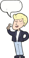 cartoon cool guy snapping fingers with speech bubble png