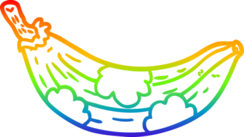 dibujo de línea de gradiente de arco iris plátano viejo que se vuelve marrón png