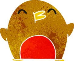 desenho retrô bonito kawaii red robin png