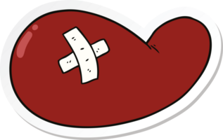 sticker of a cartoon injured gall bladder png