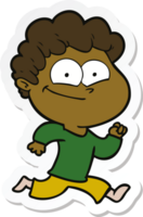 sticker of a cartoon happy man png