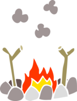 Cartoon-Doodle-Lagerfeuer png