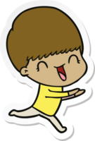 sticker of a happy cartoon boy png