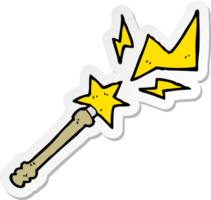 sticker of a cartoon magic wand casting spell png