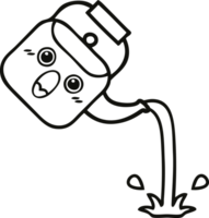 line drawing cartoon of a pouring kettle png