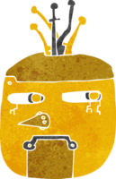 cabeza de robot de oro de dibujos animados png