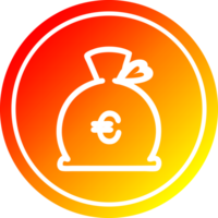 money sack circular in hot gradient spectrum png