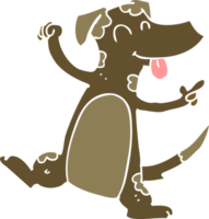 perro bailando de dibujos animados de estilo de color plano png